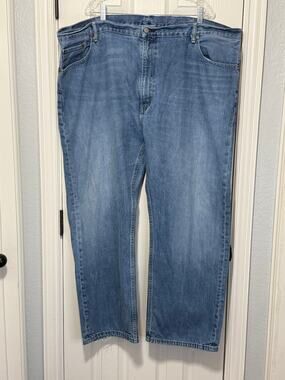 Vintage Levi's 559 Jeans 48x30 Red Blank Tab Plus Size Light Wash Denim